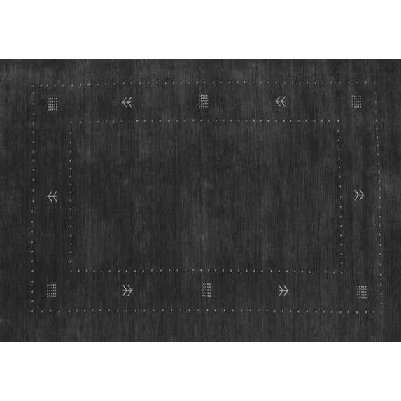 Ahgly Company Indoor Rectangle Abstract Gray Contemporary Area Rugs, 2' x 4'