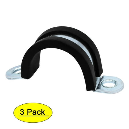 

M25 EPDM Rubber Lined U Shaped Pipe Tube Strap Clamps Clips Fasteners 3pcs