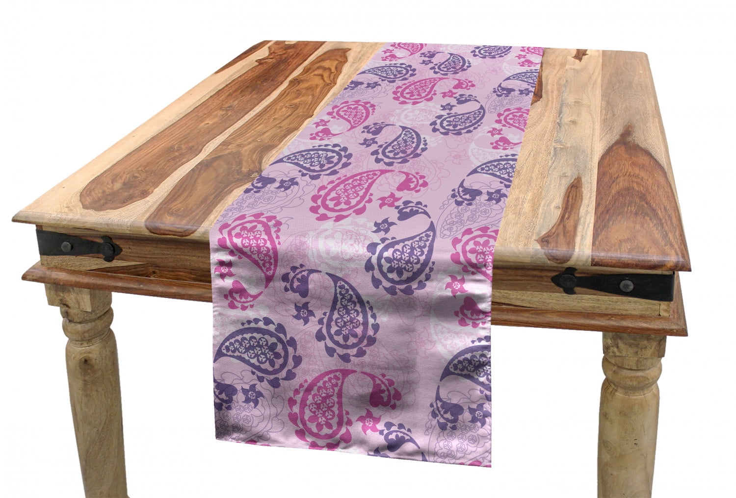 Mauve Table Runner, Traditional Turkish Style Paisley with Effects
