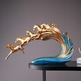 thumbnail image 4 of Estatua de caballo, figuras de caballo, artesanías, estatua de animal realista, escultura de caballo, adornos de caballo para decoración de escritorio , oro Macarena Estatua del caballo, 4 of 8