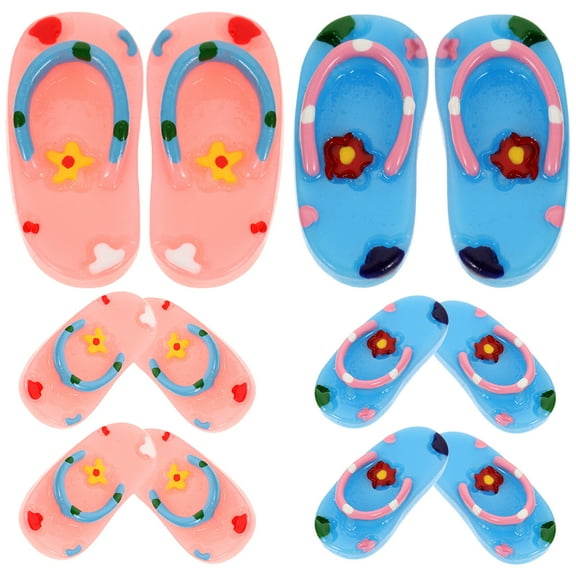 Homoyoyo Hawaiian House Decor Miniature Slipper Model Assorted Color 6 Pairs