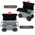 thumbnail image 4 of Carrito de jardín Pure Garden con asiento y almacenamiento, gris, 4 of 7