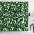 thumbnail image 1 of Ambesonne Jasmine Shower Curtain, Awakening Floral Buds, 69"Wx84"L, Apple Green Off White, 1 of 3