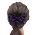 thumbnail image 4 of Women Stretchy Magic Hair Clip Double Slide Combs For tool womens Bun Updo Tools Purple, 4 of 8