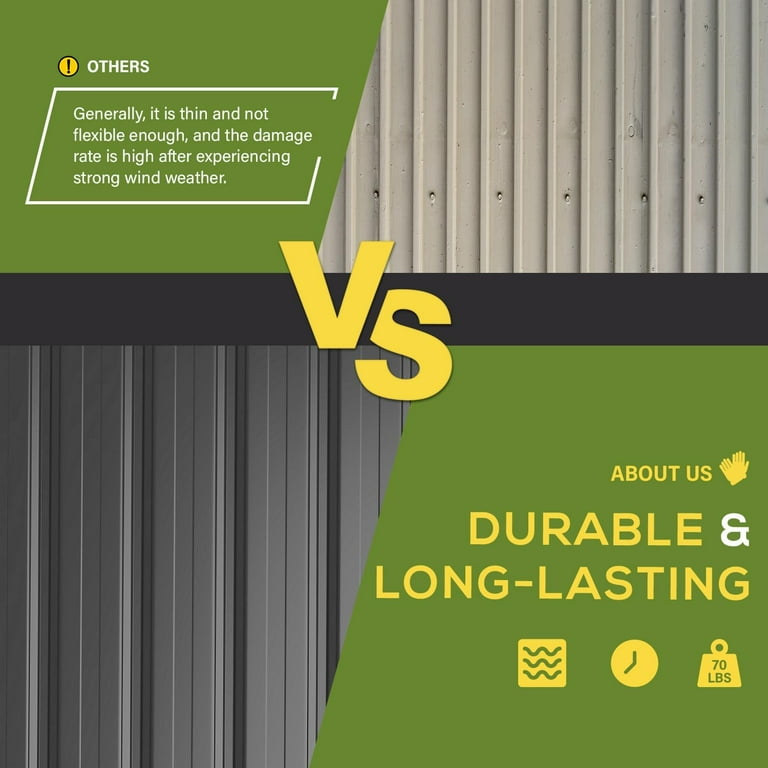 YODOLLA 16 x 12 Ft Metal Outdoor Storage Shed with Side