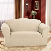 Home Trends Calvin Chenille Loveseat and Sofa Slipcover, Vanilla