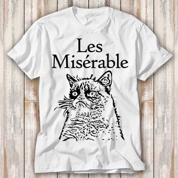 Les Miserable Le Grumpy Cat T Shirt Top Tee Unisex 4279