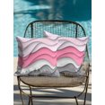 thumbnail image 4 of Outdoor Pillows Waterproof, Pink Grey Ombre Bedding Throw Pillows with Insert for Couch Sofa Bed, Modern Abstract Moire Art Geometric 16x16 Inch Pillowcases Decorative Camping Patio Pillow Set of 2, 4 of 8