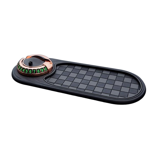 Multifunction Car Anti-Slip Mat with Temporary Parking Number Car Dashboard 360-Degree Rotating Mobile Phone Holder