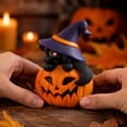 thumbnail image 5 of Halloween Cat Pumpkin Figurine Handcrafted Festive Tabletop Decoration for Home Party Mantel Shelf Decor Spooky Seasonal Holiday Ornament Gift for Halloween Lovers, D, 5 of 5
