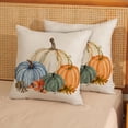 thumbnail image 3 of Fall Pillow Covers 16x16 Set of 2 Watercolor White Orange Blue Green Pumpkins Throw Pillows Outdoor Fall Decoration Pillow Cases Autumn Thanksgiving Harvest Cushion Case for Couch Home Decor, 3 of 7