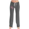 thumbnail image 1 of Pincandy Women's Fashion Bow Print Elastic Waist Pants - Drawstring Detail for Loungewear, 1 of 5