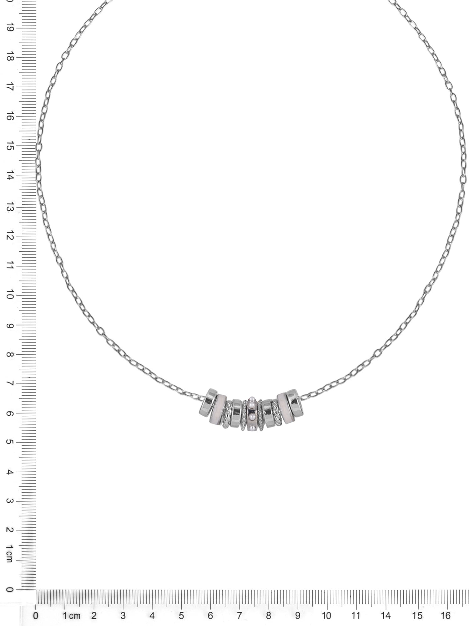 Time and Tru Silvertone Chain with Pearl Birthstone "June" Necklace