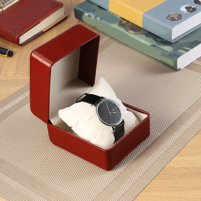 SWETRACE Estuche De Almacenamiento En Cuero Oscuro Para Relojes Con Y