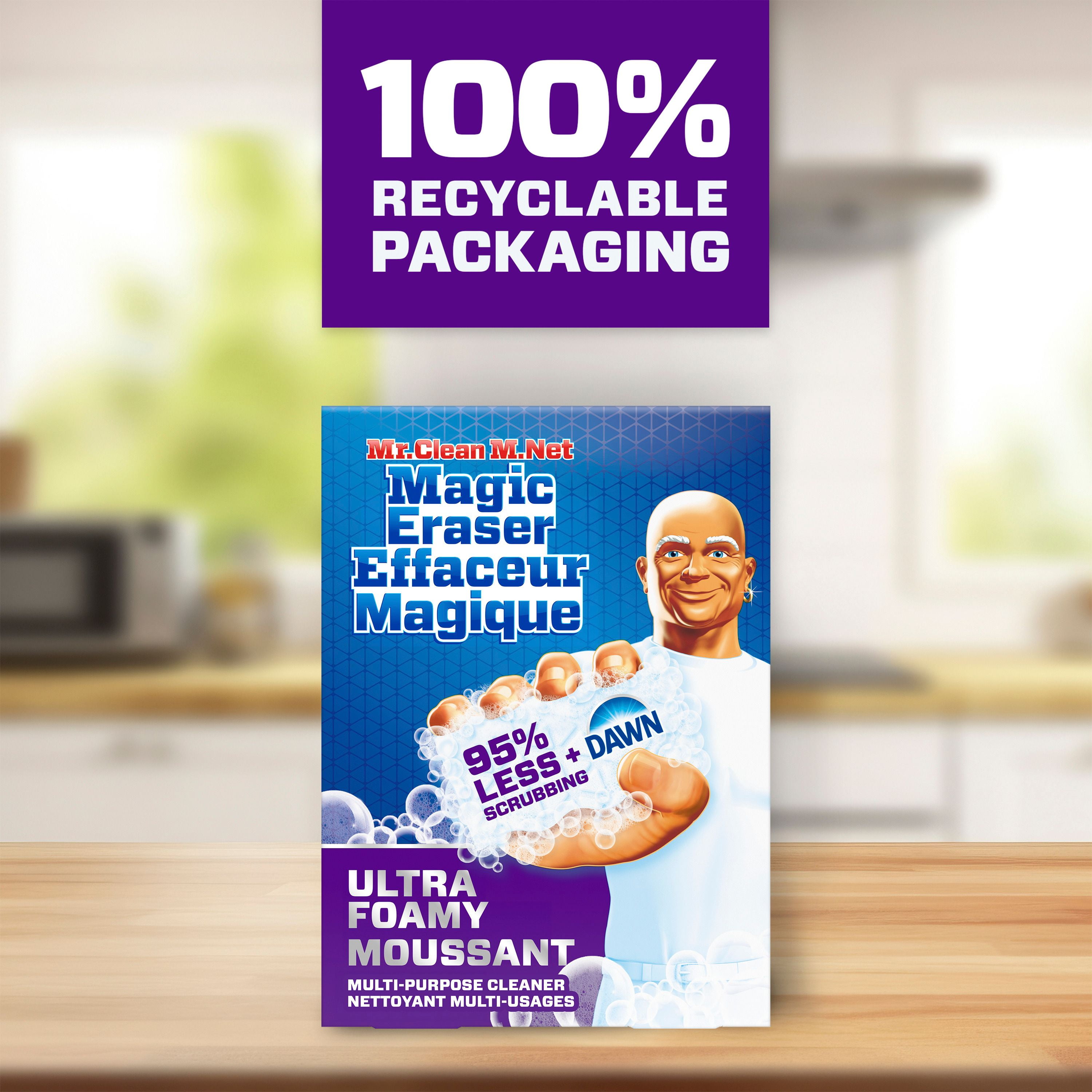 Mr. Clean Magic Eraser Ultra Foamy Multi Purpose Cleaner, Foaming Magic Eraser Sponge Multi Surface Cleaner