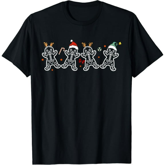 Gingerbread Skeleton Christmas Radiology Shir Xray Tech T-Shirt