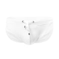 thumbnail image 2 of LangJing Men's Swimwear Low Rise Quick Dry Swim Briefs Bikini Swimsuits with Drawstring Surfing Short White,L, 2 of 6
