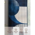 thumbnail image 6 of Blue Abstract Art Sheer Curtains 72 Inch Length 2 Panels Set, Black Navy Blue Geometric Voile Window Treatment Rod Pocket Curtains Sheers Drapes for Bedroom/Living Room/Kitchen 52"x72"x2, 6 of 7