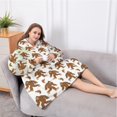 thumbnail image 5 of Oversized Wearable Blanket Hoodie,White Bigfoot and Footprint Pattern Sherpa Blanket Hoodie with Super Pockets,Super Warm Fuzzy Pullover for Women & Men, 5 of 6