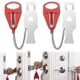 thumbnail image 1 of 2Pcs Portable Door Lock Security Upgraded Version Apartment Security Bedroom Door Lock Travel Door Lock, 1 of 4