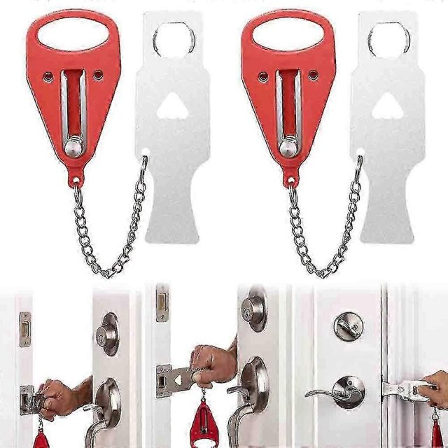 2Pcs Portable Door Lock Security Upgraded Version Apartment Security Bedroom Door Lock Travel Door Lock