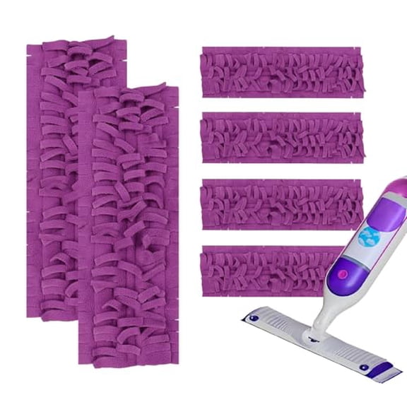 6 Pack Mop Refill Pads for PowerMop Multi-Surface and Wood Mop Pads Refill,Washable & Reusable Microfiber Spray Cleaning (Purple)