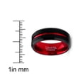 thumbnail image 3 of Metal Masters Mens Tungsten Carbide Ring Grooved Wedding Band Color Interior 8mm Blue Red Green Red, 3 of 4
