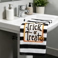 thumbnail image 4 of Linnome Halloween Hand Towel Absorbent Kitchen Towel Ghost Letter Striped Print for Sink Counter Bathroom Fall Home Decor Gift, 4 of 6