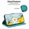 thumbnail image 6 of For Samsung Galaxy S25+ 5G 6.7" lily Embossed Strong Magnetic Attachment/Closure, Card Slots/Pocket, PU Leather Flip Wallet Case ﻿,Green,For Galaxy S25+ 5G, 6 of 7