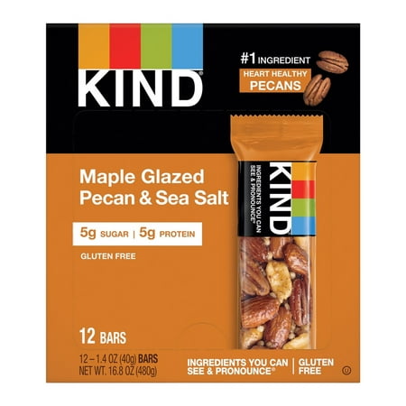 Kind Nuts & Spices Bars Maple Glazed Pecan & Sea Salt -- 12 Bars