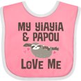 thumbnail image 3 of Inktastic Yia Yia and Papou Love Me Sloth Boys or Girls Baby Bib, 3 of 4