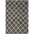 thumbnail image 4 of SAFAVIEH Dallas Jerrie Geometric Shag Area Rug, Dark Grey/Ivory, 6' x 9', 4 of 10