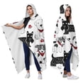 thumbnail image 2 of Wearable Blanket,Scribble Dogs Hooded Wearable Flannel Blanket for Adults & Teens,Winter Poncho Shawl Wrap Cape Cozy Anti-Pill,60"x80", 2 of 5