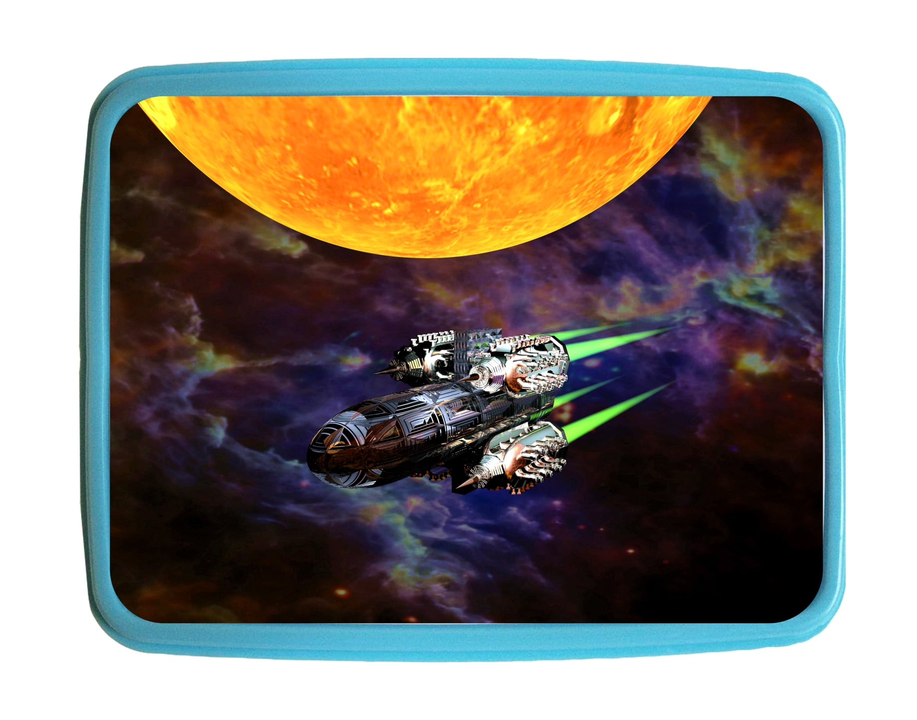 Lunchbox Galaxy Space Rocket Ship Kids Bento Lunch Box with 3