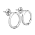 thumbnail image 3 of Dazzlingrock Collection Open Circle Screwback Stud Earrings for Women in 925 Sterling Silver, 3 of 6