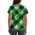 thumbnail image 3 of St. Patrick's Day Scrub Tops Women Irish Shamrock Printed V Neck Nurse Working Uniforms Short Sleeve Soft Stretch Holiday Blouse T-Shirt, 3 of 3