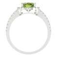 thumbnail image 4 of 2.27 ct Oval Cut Natural Peridot Halo Engagement Ring for Women in 18K White Gold, 4 of 5