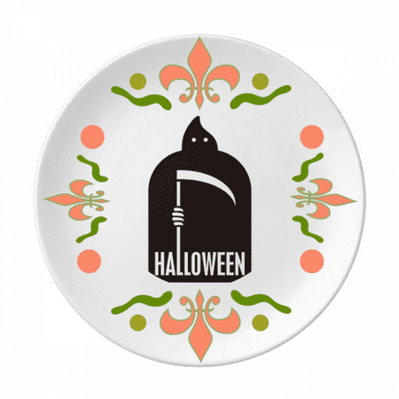 

Halloween Black Azrael Art Deco Fashion Flower Ceramics Plate Tableware Dinner Dish