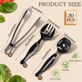 thumbnail image 2 of FKSZLL 30Pcs Plastic Serving Utensil Set Large Spoon Fork Tong for Serving Food Heavy Duty Black Large Party Utensil Supply for Buffet Restaurant Dinner Salad Soup,Large size, 2 of 9