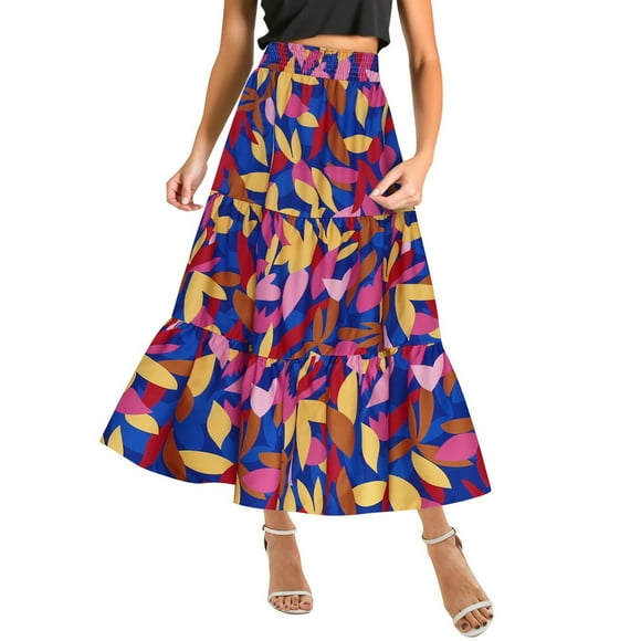 Rose Fringe Table Skirt Knitted Skirt Sweater And Set Womens And Plaid Pleated plus Size Chiffon Ladies' Summer Fashion Flower Printed Half Bronze S