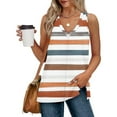 thumbnail image 4 of QUNYINEY Striped Womens Tank Top Casual V Neck Camisole Sleeveless Tops Loose Flowy Summer Tank Tops, 4 of 7