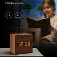 thumbnail image 4 of SXcggal One Wood Clock Creative Electronic Clock Square Digital Clock Mini Alarm Clock Bedside Clock Practical Multifunctional Artistic Desktop Decoration, 4 of 6