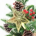 thumbnail image 5 of Hvmvliv Hollow Christmas Star Tree Topper Plastic Shatterproof Star Xmas Tree Top Decoration Gold, 5 of 6