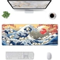 thumbnail image 2 of Japanese Waves Skull Mouse Pad Extended Large Gaming Mouse Pad XL Stitched Edges for Gamer Home Office 31.5 X 11.8 Inch, 2 of 14