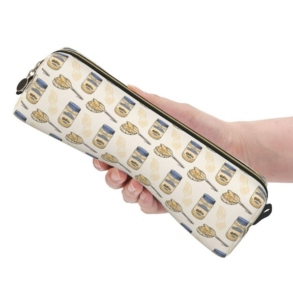 Ratiio Peanuts Pattern Leather Pencil Case, Pencil Pouch with Durable Zipper, Compact and Stylish Organizer for Stationery, Art Supplies, Travel Essentials