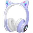 thumbnail image 1 of Auriculares Bluetooth para niños con micrófono HD/luces LED (púrpura), Auriculares para niños con Volumen Limitado de 85 dB, Auriculares para niños con Sonido estéreo para Smartphone, iPad, Tableta,, 1 of 5
