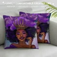 thumbnail image 3 of Nawypu Afro Black Girl with Purple Hair Hold Pillow (No Insert Include) Double Side Design Bolster Pillowcase,for Car,Cushion Couch,Sofa,Bed Cover Home Decorative Cushion Cover, 3 of 5