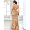 thumbnail image 6 of AURA Plus Size Evening Dress Slim Fit Fishtail Long Formal Banquet Gown Spandex Embroidery 0XL 4XL, 6 of 7