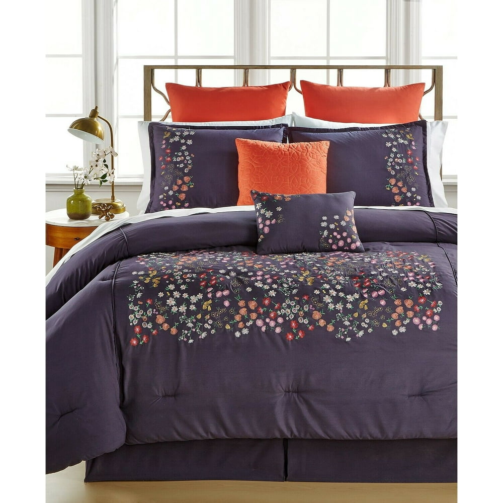 Ellison First Asia Mila 8Pc. Floral Embroidered Comforter Set QUEEN
