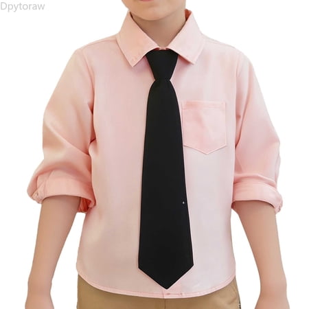 Dpytoraw Child Boys Girls Shirt Solid Long Sleeve Toddler Kids Gentleman Lapel Button Tops Boys Casual Button Down Shirts Long Sleeve Size 4-5 Years